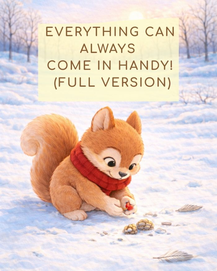 TUTTO PUO' ESSERE SEMPRE UTILE - Everything can always come in handy! - FULL VERSION - ARTURO LO SCOIATTOLO NEL BOSCO INNEVATO CON LA SCIARPA ROSSA CHE RACCOGLIE BACCHE E ALTRE COSE APPARENTEMENTE INUTILI