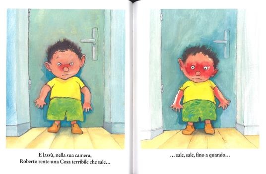 Il bambino da solo in camera sua dietro la porta che sente la rabbia che sale impetuosa