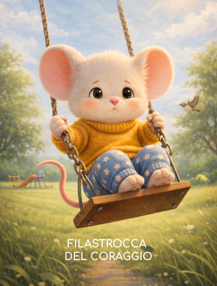 FILASTROCCA DEL CORAGGIO - TOPOLINO SULL'ALTALENA CON L'ARIA UN Pò SPAVENTATA