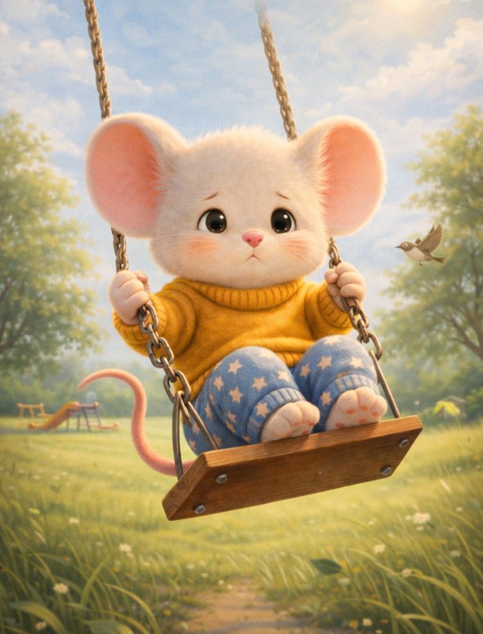 FILASTROCCA DEL CORAGGIO - TOPOLINO SULL'ALTALENA CON L'ARIA UN Pò SPAVENTATA