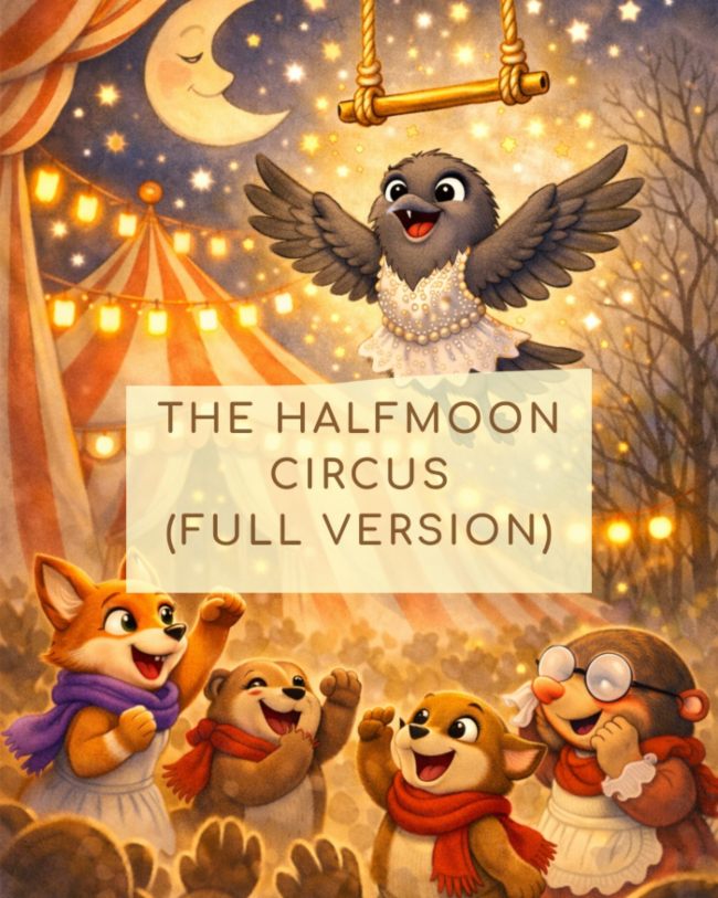 COPERTINA DELLA STORIA "IL CIRCO DELLA MEZZALUNA" VERSIONE INGLESE