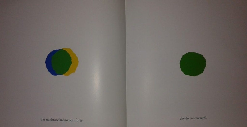 PICCOLO BLU E PICCOLO GIALLO LE DUE MACCHIETTE DIVENTANO UN'UNICCA MACCHIA VERDE