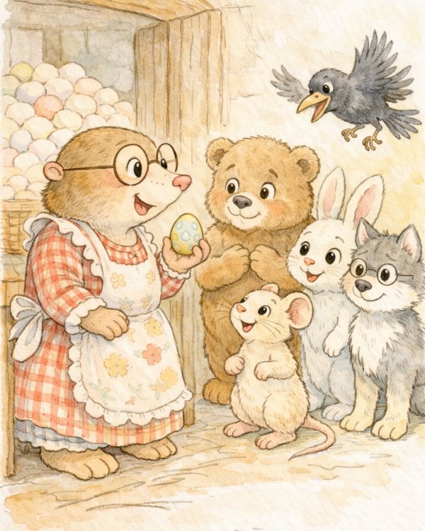 TALPA TEA APRE LA PORTA E TROVA GLI AMICI DEL BOSCO TOPO LINO, CORNACCHIA CHIARA LEPRE MIA ORSO ORLANDO PRONTI AD AIUTARLA. SORPRESE DI PASQUA!