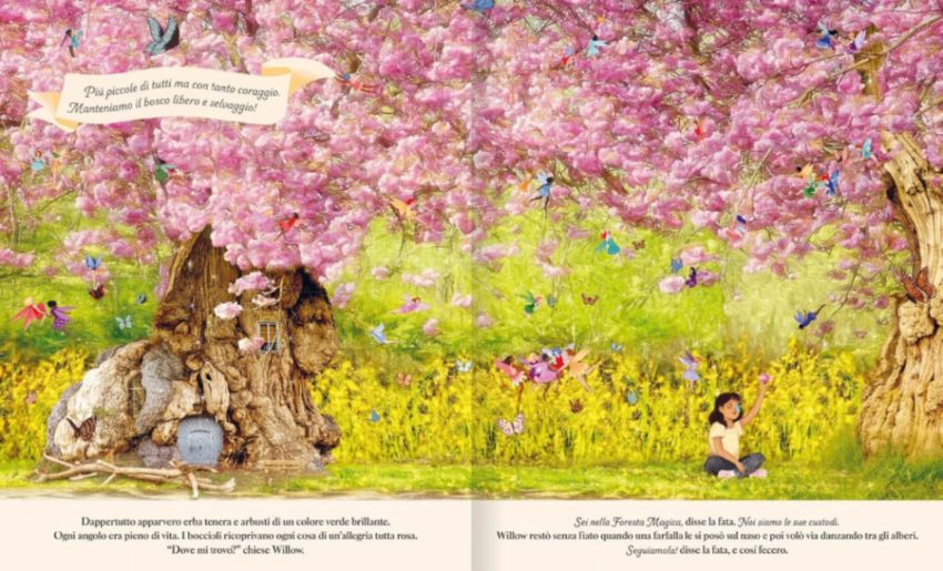 Pagina interna del libro attraverso la porta magica