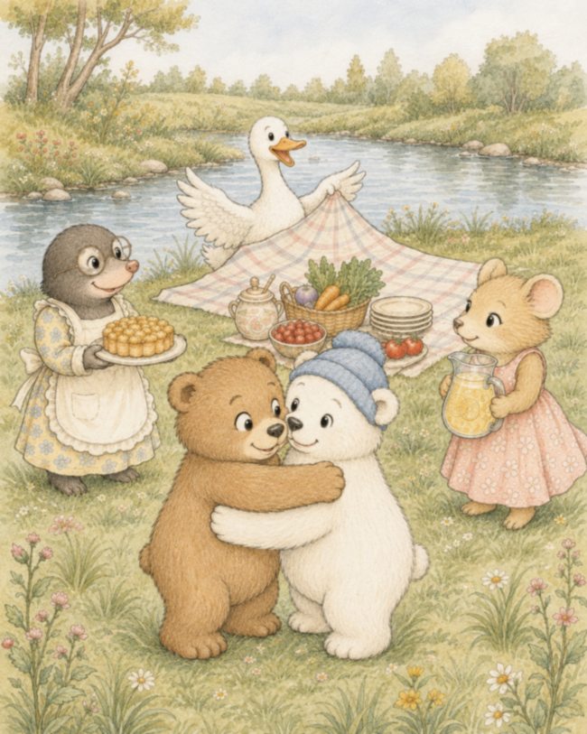 ORSO ORLANDO E ORSO DANTE FINALMENTE SI INCONTRANO E UN PICNIC DAVVERO SPECIALE PUò FINALMENTE INIZIARE