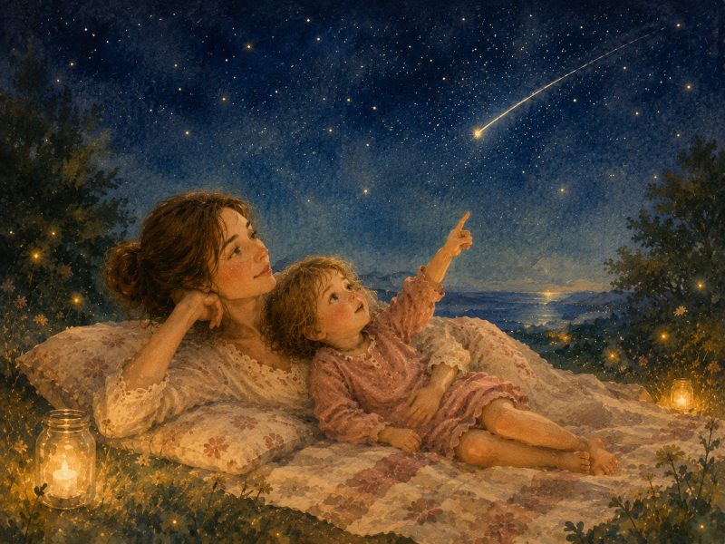 Copertina articolo: la magia delle stelle cadenti: la notte di San Lorenzo con i bambini